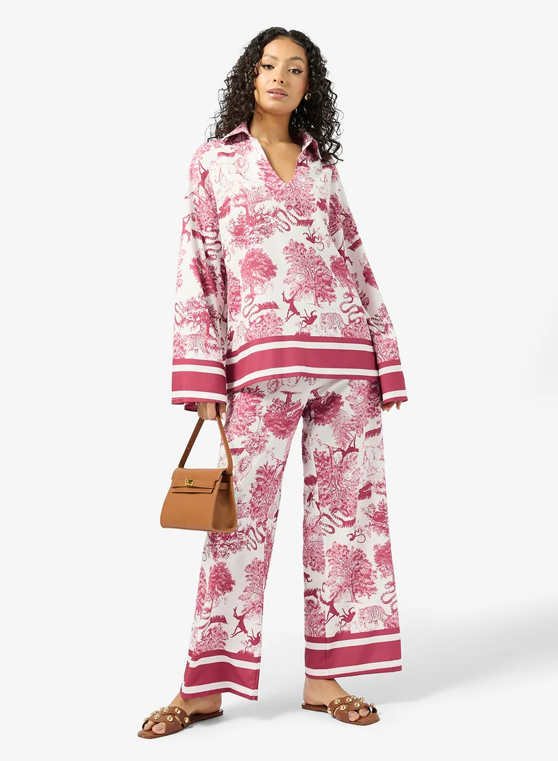 جينجر Monotone Relaxed Fit Top & Pant Coord Set